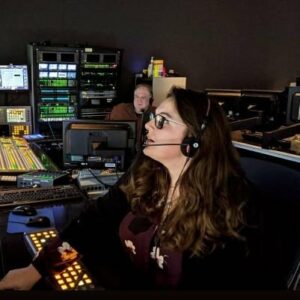 Picture of Christina Molinari in production booth