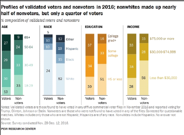 voters and non voters in 2016 comparison chart